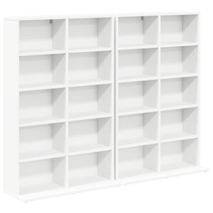 vidaXL Kabinet na płyty CD 2 szt. Biały 65 x 23,5 x 97,5 cm