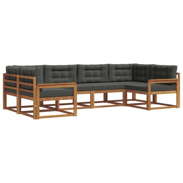vidaXL Zestaw sof na zewnątrz z poduszką 6 pcs Naturalny i Antracytowy