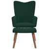 vidaXL Fotel z podn&oacute;żkiem, ciemnozielony, obity aksamitem