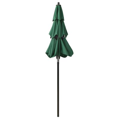 vidaXL 3-poziomowy parasol na aluminiowym słupku, zielony, 2 m
