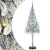 vidaXL Choinka z 300 diodami LED z podstawą Biały 210 cm PE i stal