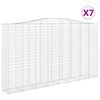 vidaXL Kosze gabionowe, 7 szt, 400x50x220/240 cm, galwanizowane żelazo