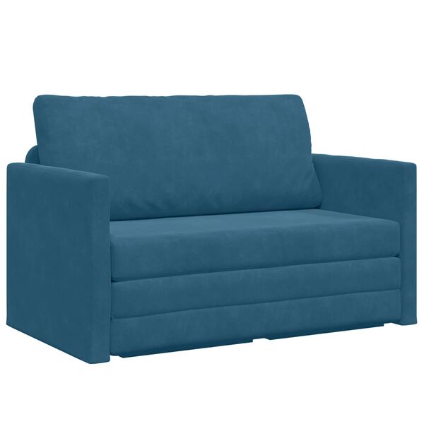 vidaXL Sofa Bed 110cm Niebieski Aksamit