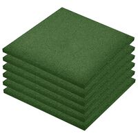 vidaXL Gumowe płyty, 6 szt., 50 x 50 x 3 cm, zielone