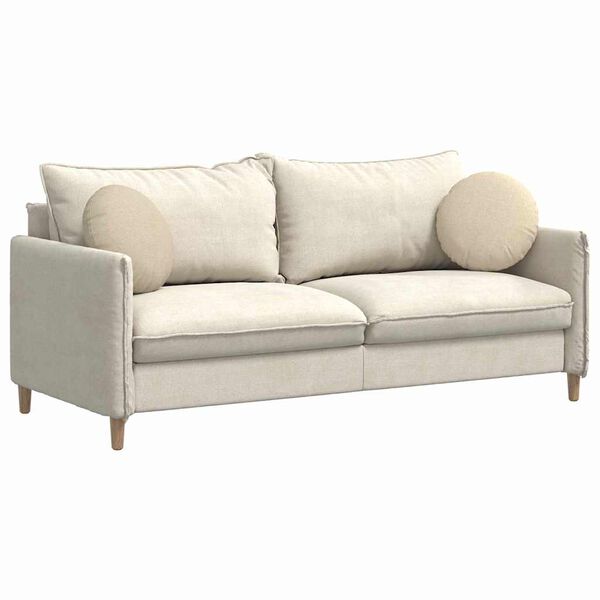 vidaXL Poduszki na siedziska 2 pcs Kremowy &Oslash;40 x 13 cm tkanina