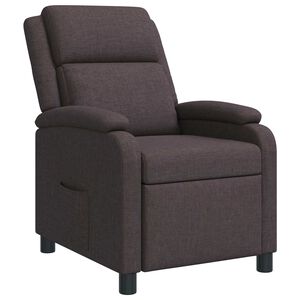 vidaXL Fotel recliner Ciemny brąz tkanina