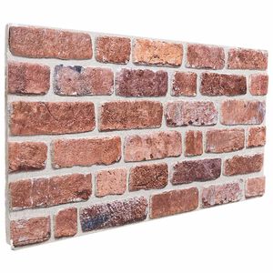 vidaXL Panele ścienne 10 szt. 100 x 50 cm czerwony Pianka EPS