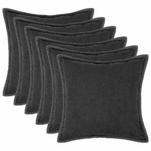 vidaXL Poszewka na poduszkę 6 pcs HOUTEN ciemnoszary 30 x 30 cm Boucl&eacute;