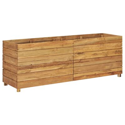 vidaXL Podwyższona donica 150x40x55 cm drewno tekowe z recyklingu/stal