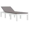 vidaXL Leżak z poduszkami biały, PP