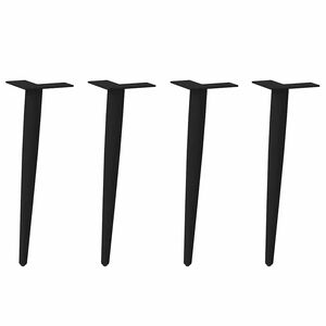 vidaXL Nogi do stolika kawowego w kształcie stożka 4 szt. Czarne 30-31 cm Stalowe