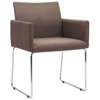 vidaXL Krzesła stołowe, 2 szt., brązowe, tkanina