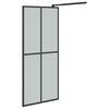 vidaXL Ścianka prysznicowa, 80x195 cm, ciemne szkło hartowane
