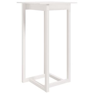 vidaXL Stolik barowy, biały, 60x60x110 cm, lite drewno sosnowe