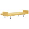 vidaXL Sofa rozkładana z podłokietnikami, ż&oacute;łta, poliester