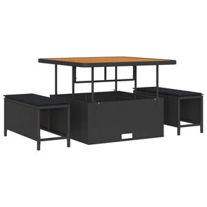 vidaXL Zestaw Sof na Ogr&oacute;d z poduszką 8 pcs Czarny