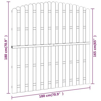 vidaXL Panel ogrodzeniowy, impregnowana sosna, 180x(165-180) cm
