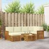 vidaXL Zestawy sof 7 pcs Naturalny i Kremowy Lite Drewno Akacji