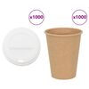 vidaXL Papierowe kubki z pokrywkami, 1000 szt., 12oz, 300ml