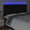 vidaXL Zagł&oacute;wek do ł&oacute;żka z LED, czarny, 180x5x118/128 cm, tkanina