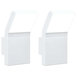 vidaXL Kinkiety zewnętrzne LED, 2 szt., białe, odlewane aluminium