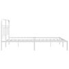 vidaXL Metalowa rama łóżka z wezgłowiem, biała, 135x190 cm
