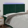vidaXL Zagł&oacute;wek do ł&oacute;żka z LED, ciemnozielony, 160x5x118/128 cm