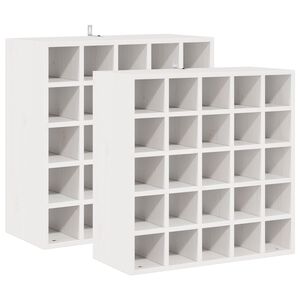 vidaXL Regał na wino 2 pcs Biały 56 x 25 x 56 cm Lite drewno sosnowe