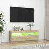 vidaXL Szafka TV z oświetleniem LED, dąb sonoma, 100x35x40 cm