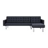 vidaXL Sofa w kształcie litery L, czarna, sztuczna sk&oacute;ra