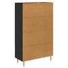 vidaXL Highboard Czarny Dąb 69,5 x 31 x 115 cm Materiał drewnopochodny