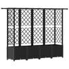 vidaXL Podniesione ł&oacute;żko z kratką i dachem Czarny 202 x 40 x 136 cm PP