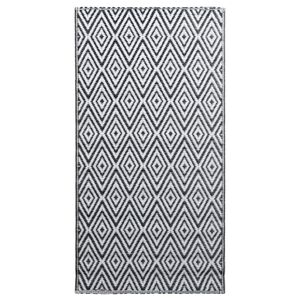 vidaXL Dywan na zewnątrz, ARAKIL biało-czarny, 120x180 cm, PP