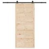 vidaXL Drzwi przesuwne Brązowy 80 x 208 cm Lite drewno sosnowe