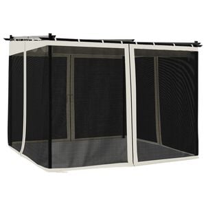 vidaXL Altanka ze ścianami z siatki, kremowa, 3x3 m, stal