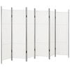vidaXL Parawan 6-panelowy, biały, 300 x 180 cm