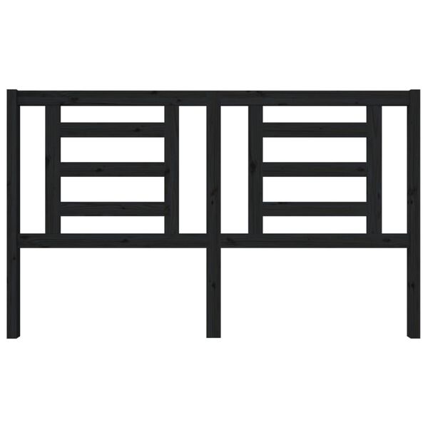 vidaXL Wezgłowie ł&oacute;żka, czarne, 166x4x100 cm, lite drewno sosnowe