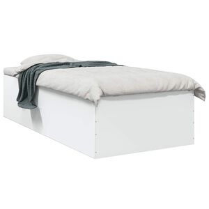vidaXL Rama ł&oacute;żka podłogowego Biały 80 x 200 cm Drewno inżynieryjne