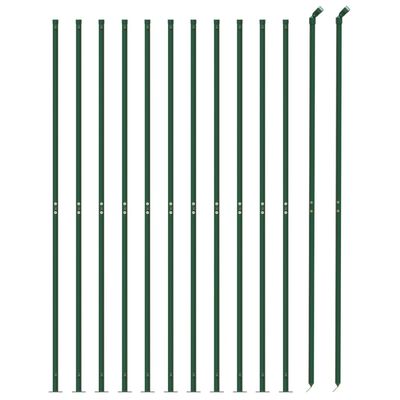 vidaXL Ogrodzenie z siatki, ze stopami słupków, zielone, 2,2x25 m