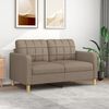 vidaXL Sofa 2-osobowa, kolor taupe, 140 cm, tapicerowana tkaniną