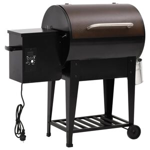 vidaXL Grill na pellet, z dolną p&oacute;łką, czarny, 94 cm, żelazo