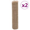 vidaXL Tkanina jutowa, 2 rolki, 0,5x50 m, 100% juta, 200 g/m&sup2;