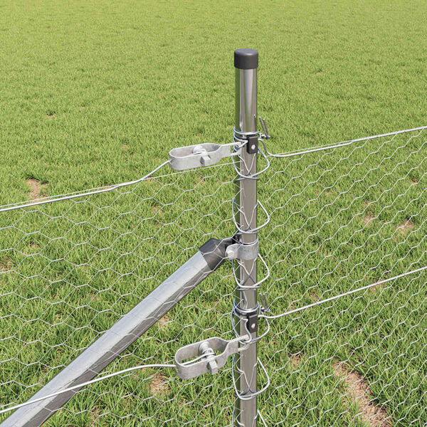 vidaXL Słupek ogrodzeniowy. Srebrny 50 x 0,5 m (siatka 25 mm) Stal