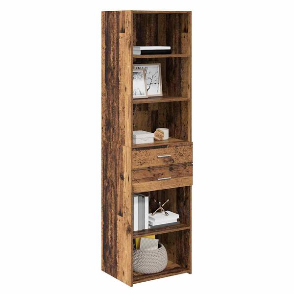 vidaXL Highboard z szufladą Stare drewno 50 x 42,5 x 185 cm