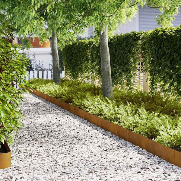 vidaXL Krawężnik do trawnika 30 pcs Brązowy 100 x 0.05 x 20 cm