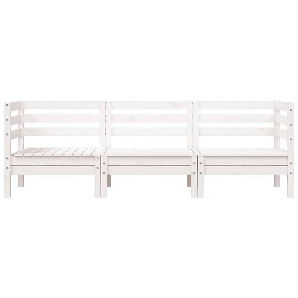 vidaXL Ogrodowa sofa 3-osobowa, biała, lite drewno sosnowe