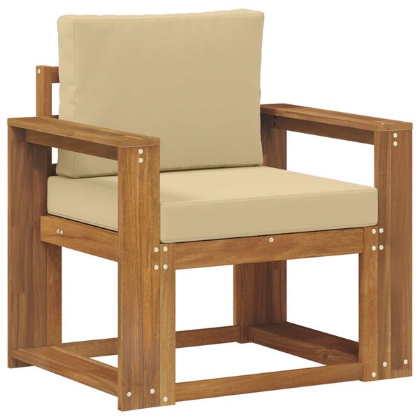 vidaXL Sofa na zewnątrz Lite drewno akacjowe i poliester Naturalny