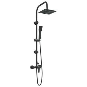 vidaXL System Prysznicowy Czarny Stal nierdzewna 21 x 48 x 112 cm