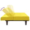 vidaXL Rozkładana kanapa z uchwytami na napoje, jasnożółta, tkanina