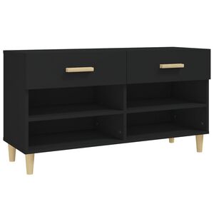 vidaXL Szafka na buty, czarna, 102x35x55 cm, materiał drewnopochodny